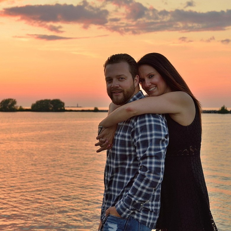 Sunset by the Shipyards:  a Collingwood Engagement Session