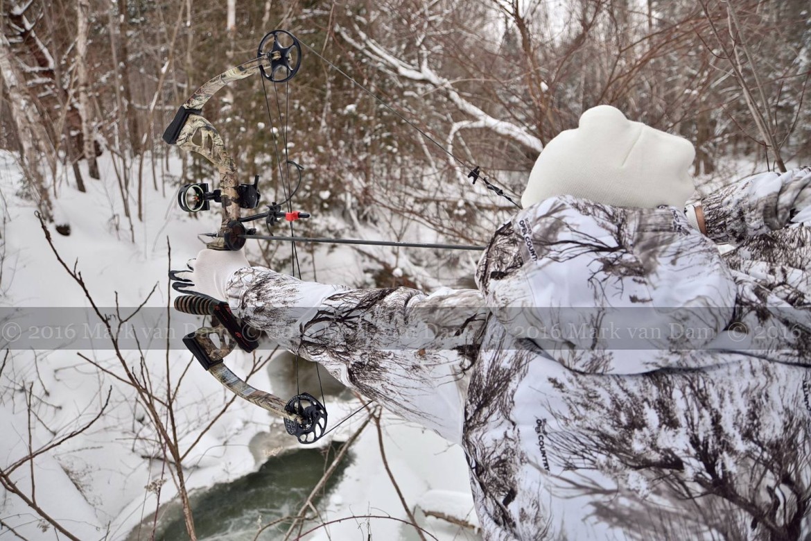 compound bow hunting photos winter A084