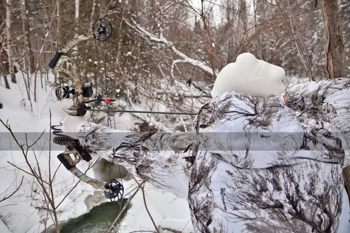 compound bow hunting photos winter A085