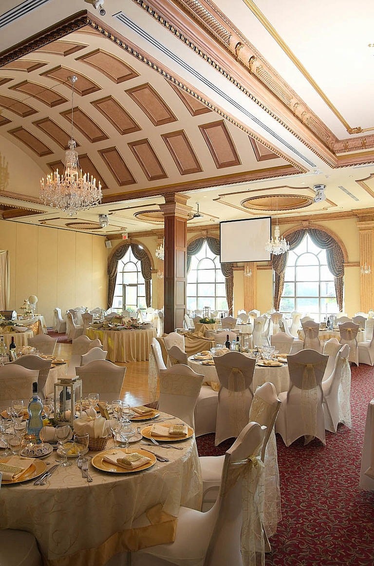 elegant reception hall at royal ambassador wedding