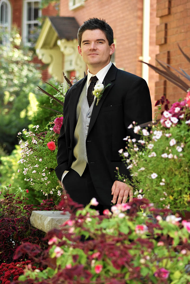 handsome groom in his tuxedo