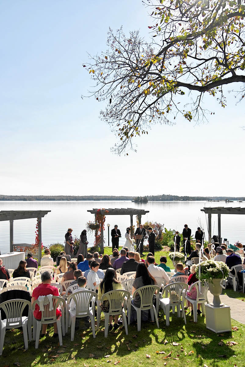 waterfront wedding ceremony at viamede resort wedding