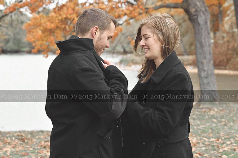 Orillia engagement photography session at Tudhope Park in Orilllia in fall