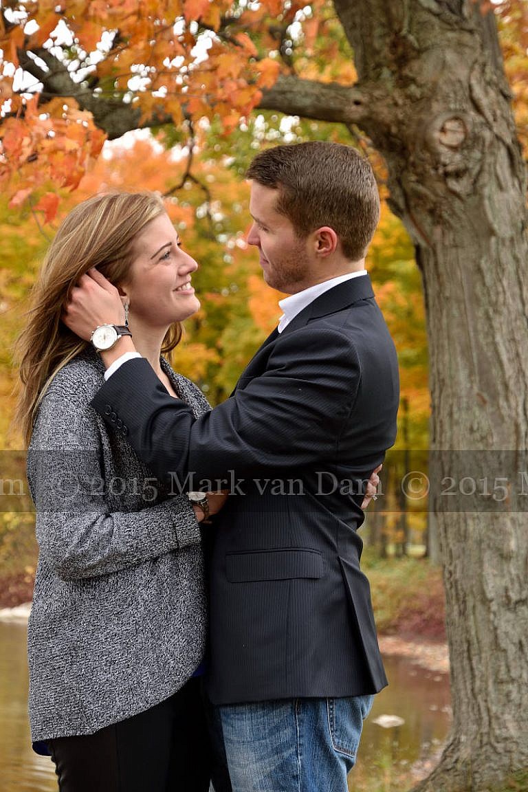 Orillia engagement photography session at Tudhope Park in Orilllia in fall