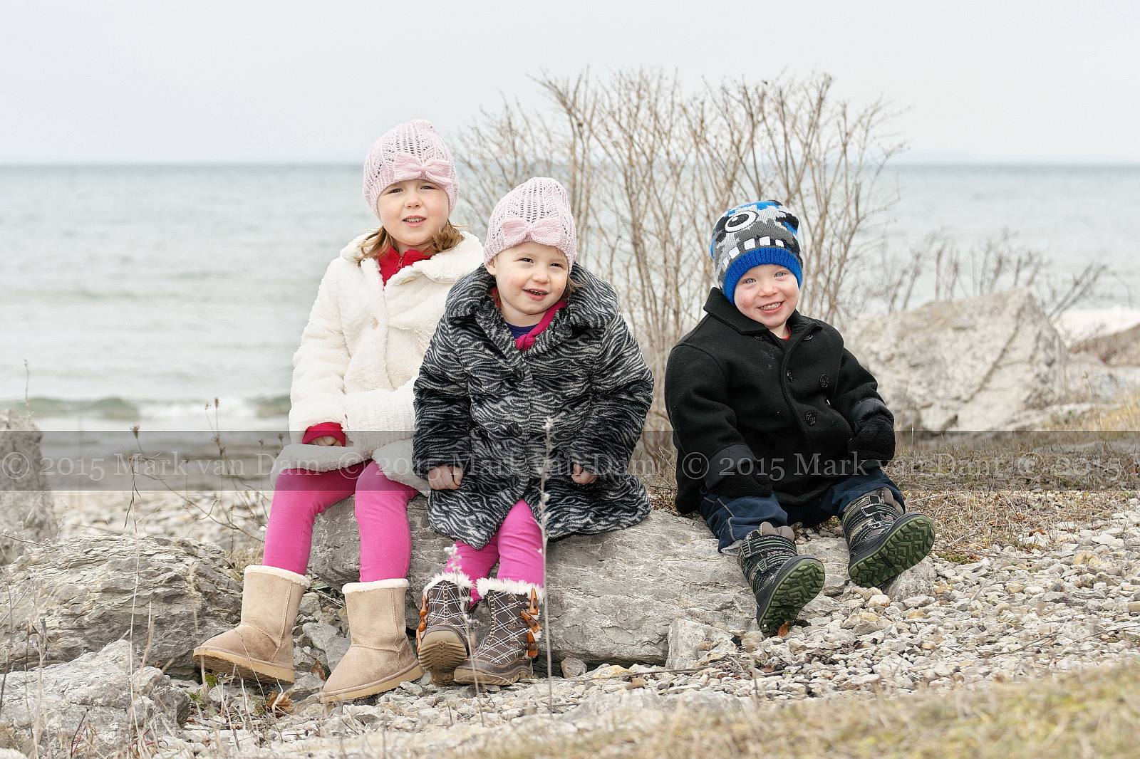 Young children at Sunset Point Collingwood Ontario