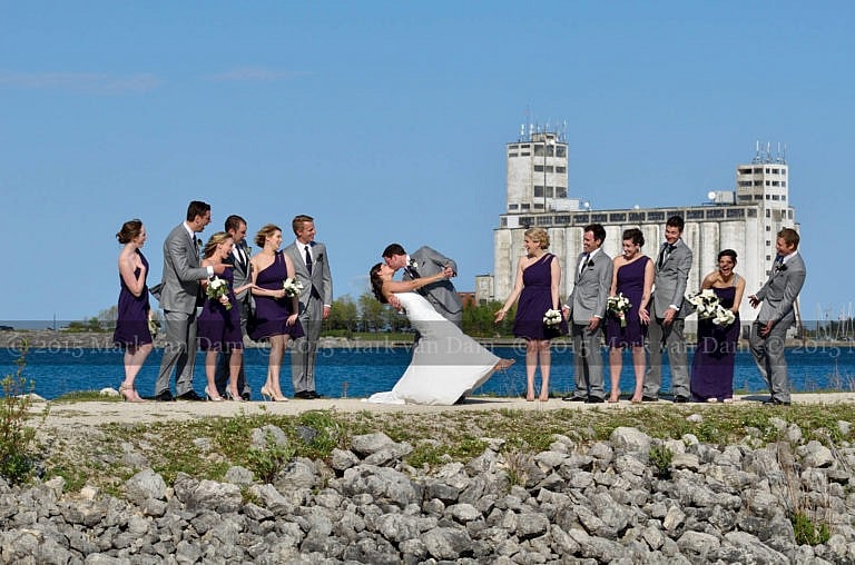 wedding party on breakwater at bear estate cranberry resort wedding