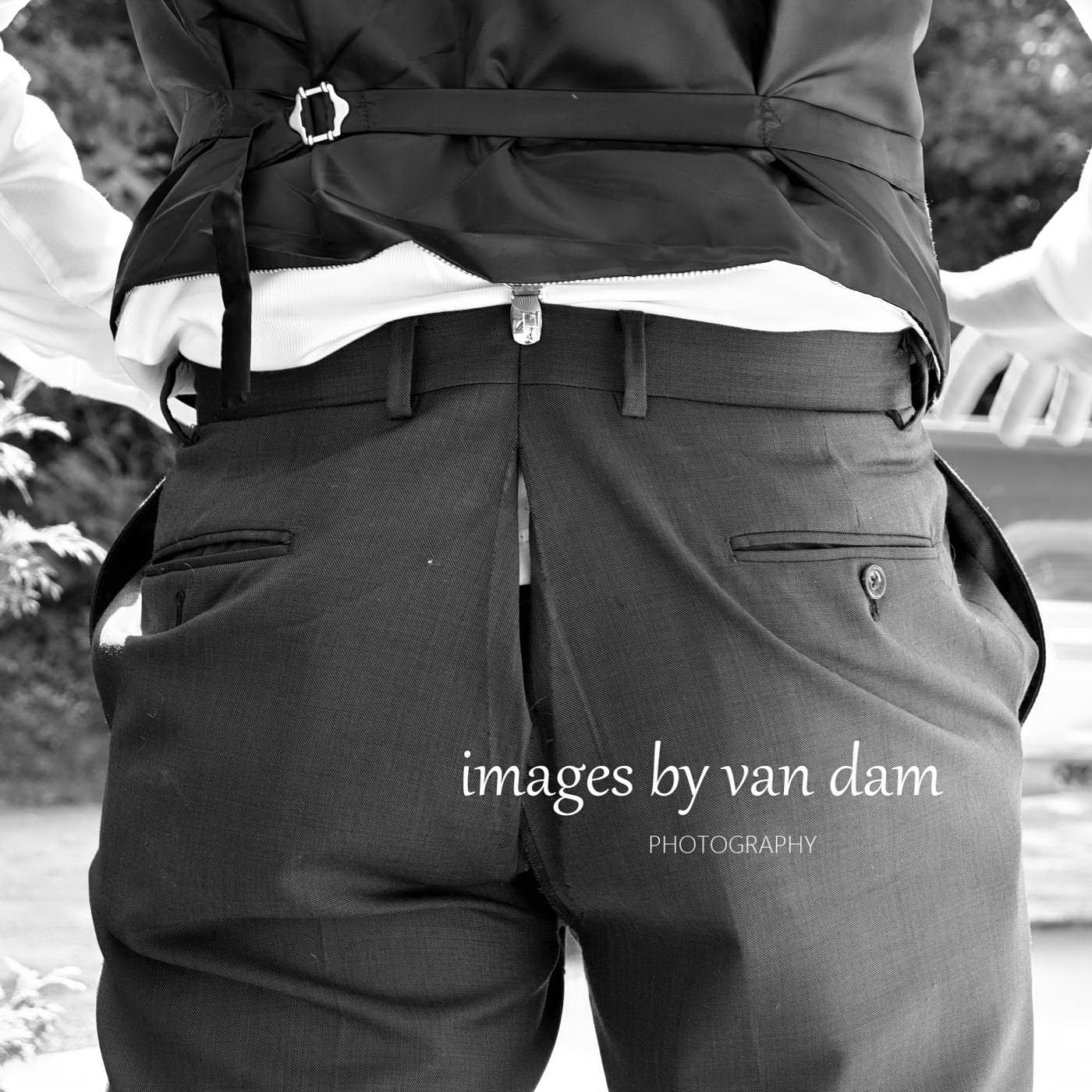 groom's pants split down seam