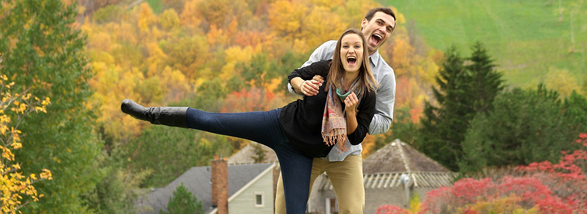 Joyful Couple at Blue Mountain Village