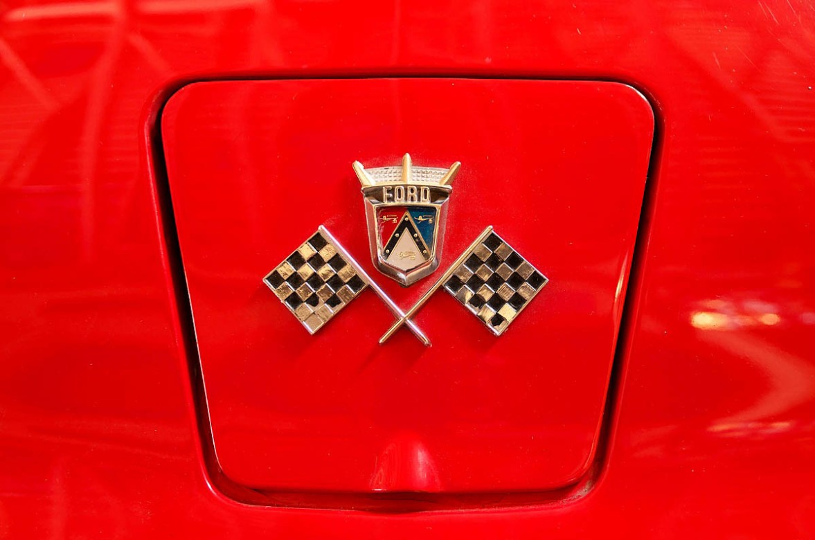 close up of car insignia belcroft
