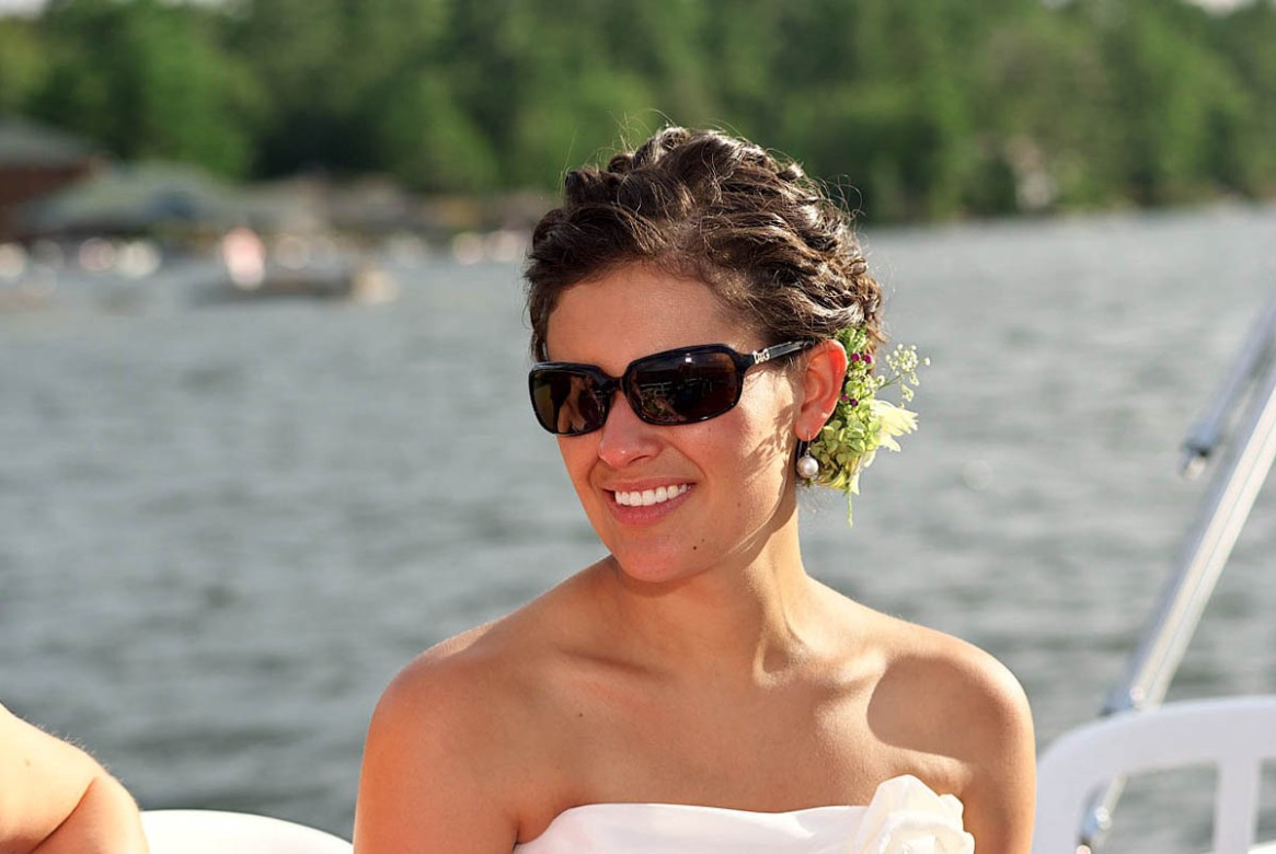 bride on boat