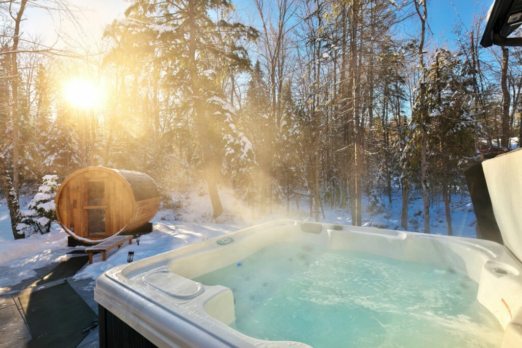 Hot Tub Steams in Winter Wonderland