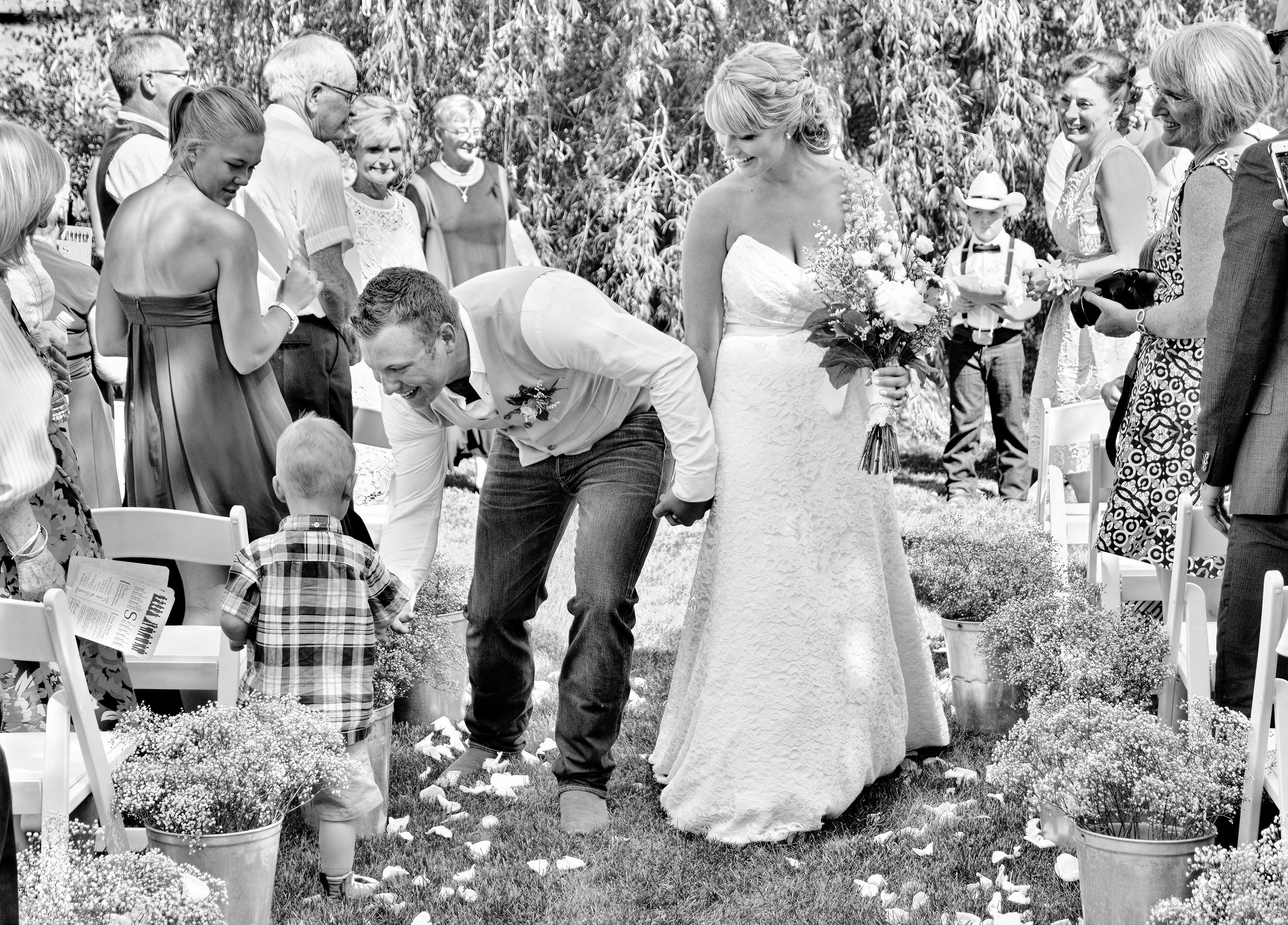 Recessional at Rustic Country Wedding in Kawartha Lakes